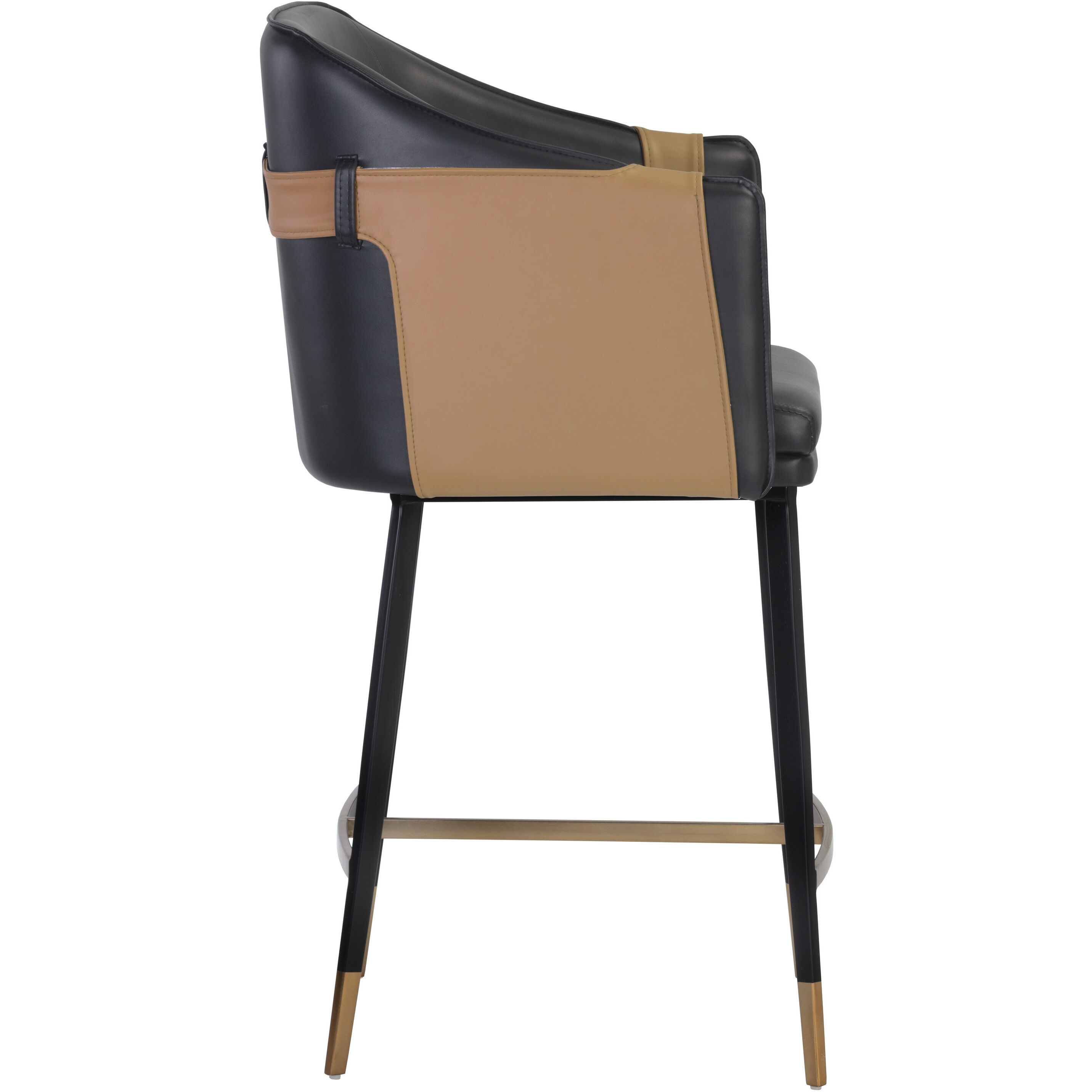 Carter 39.5 inch Napa Black / Napa Cognac Counter Stool